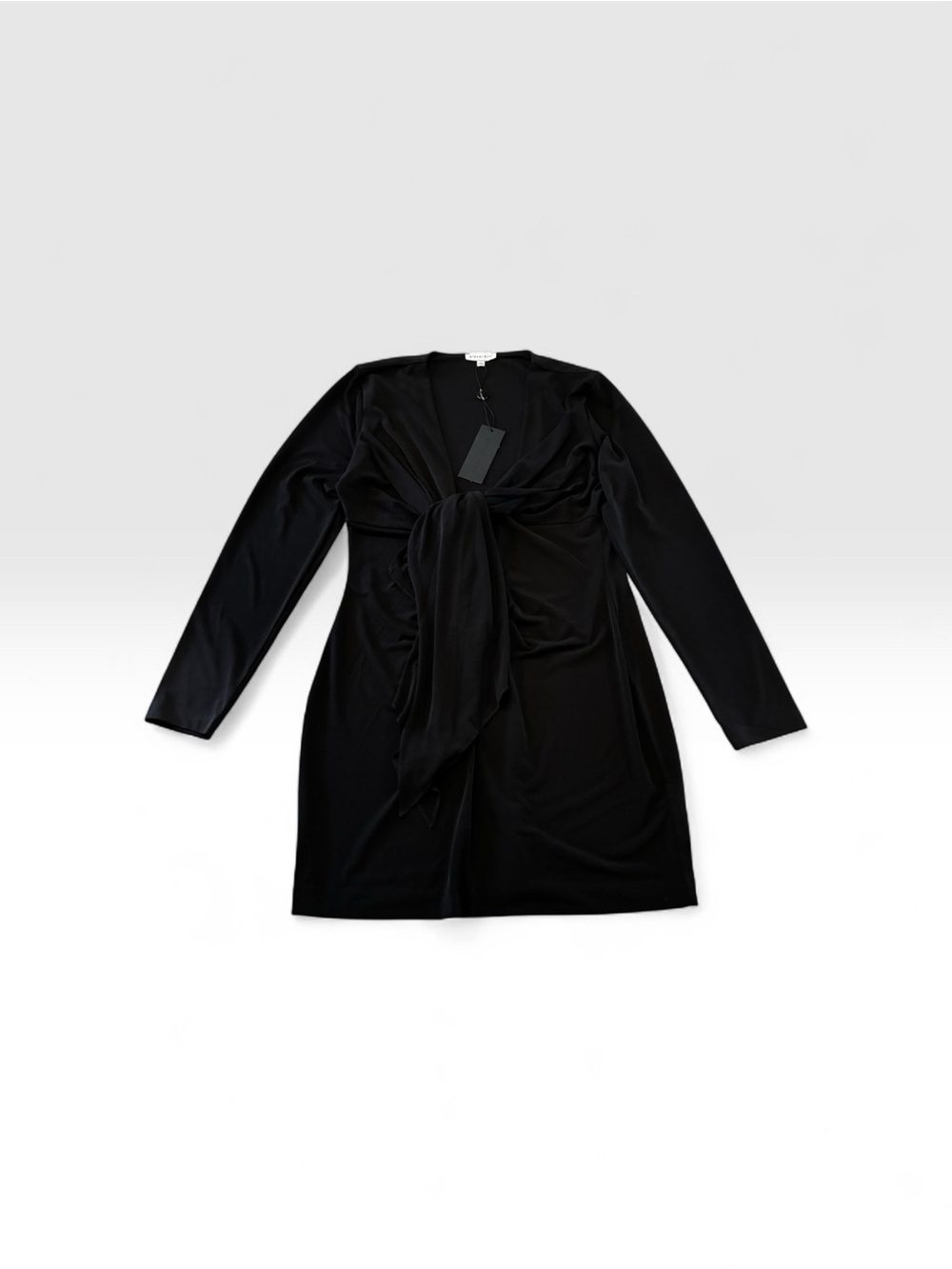 Women’s Gianni bini Black Long-Sleeve Tie-Front Dress - Picture 8 of 8